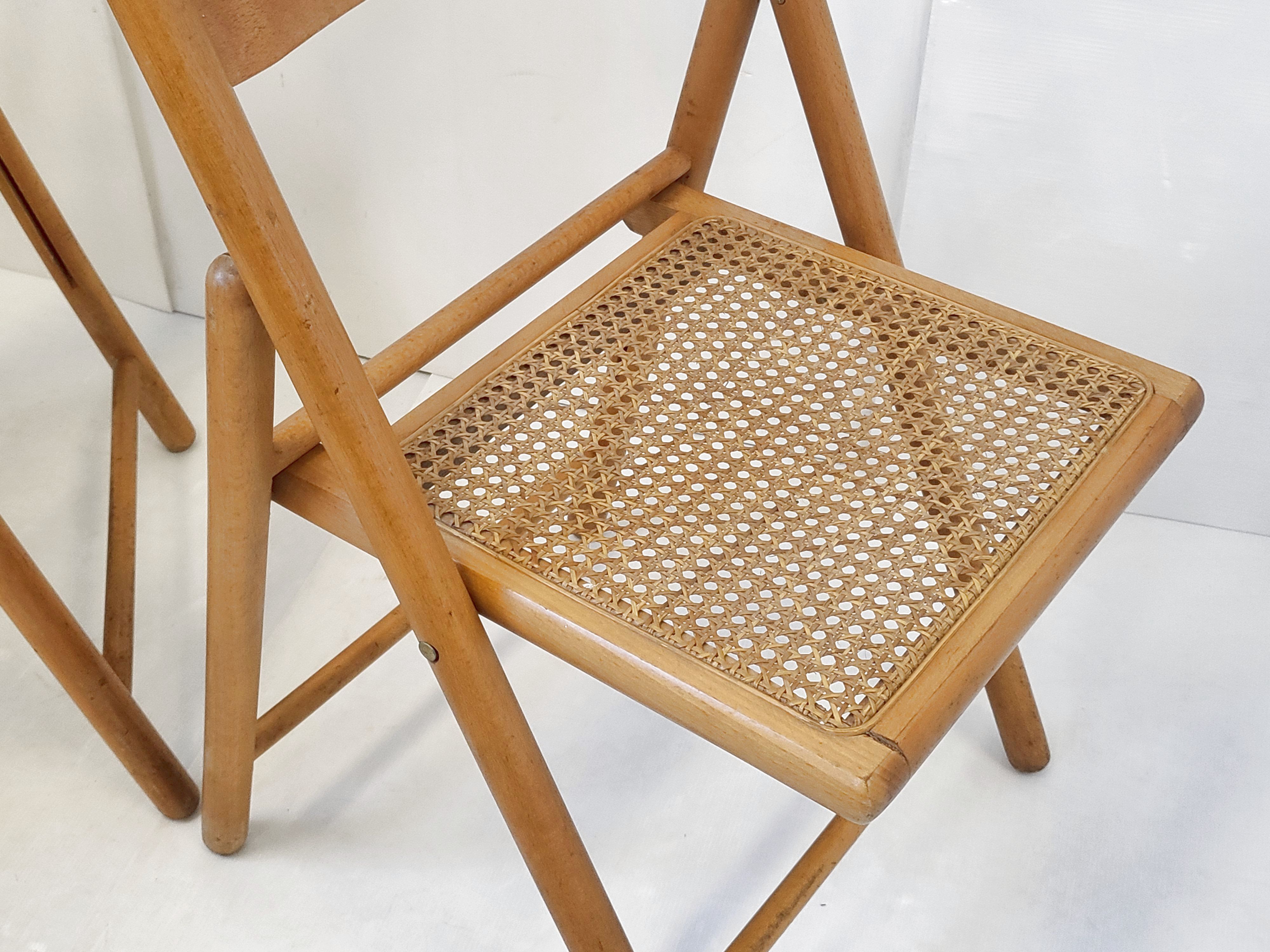 Paire de chaises pliantes vintage italiennes 1970