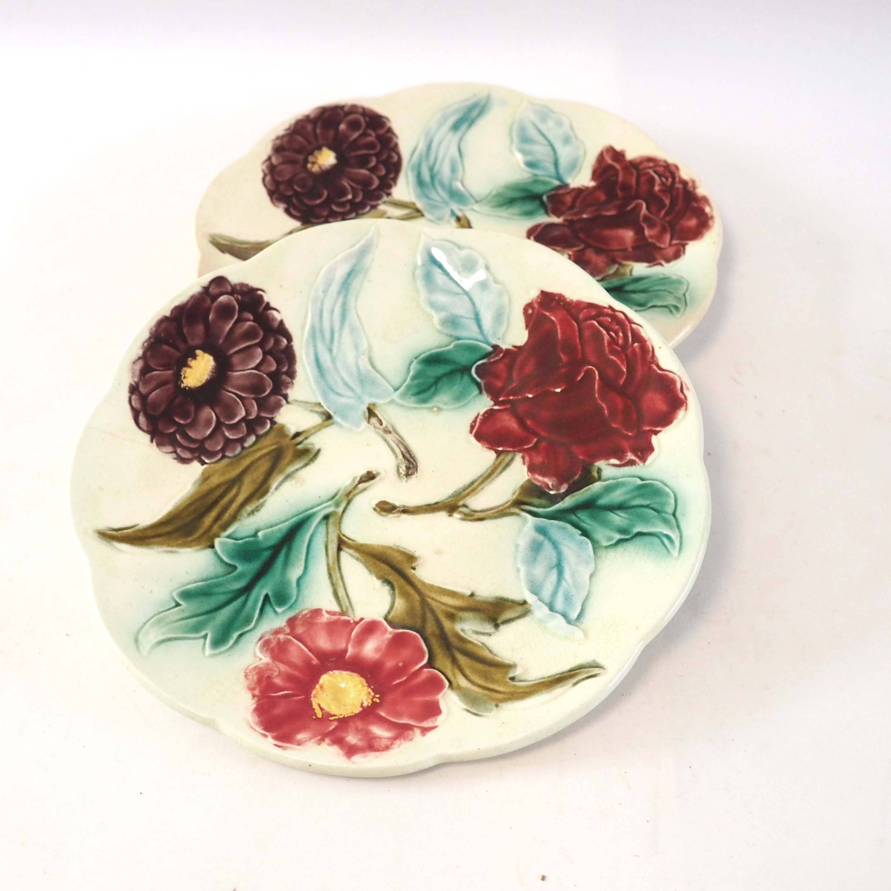 Series 2 flower barbotine plates