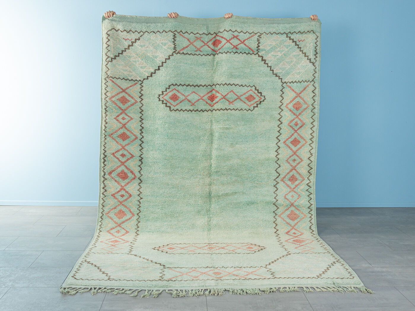 Vintage beni mrirt, berber rug, 205 x 305