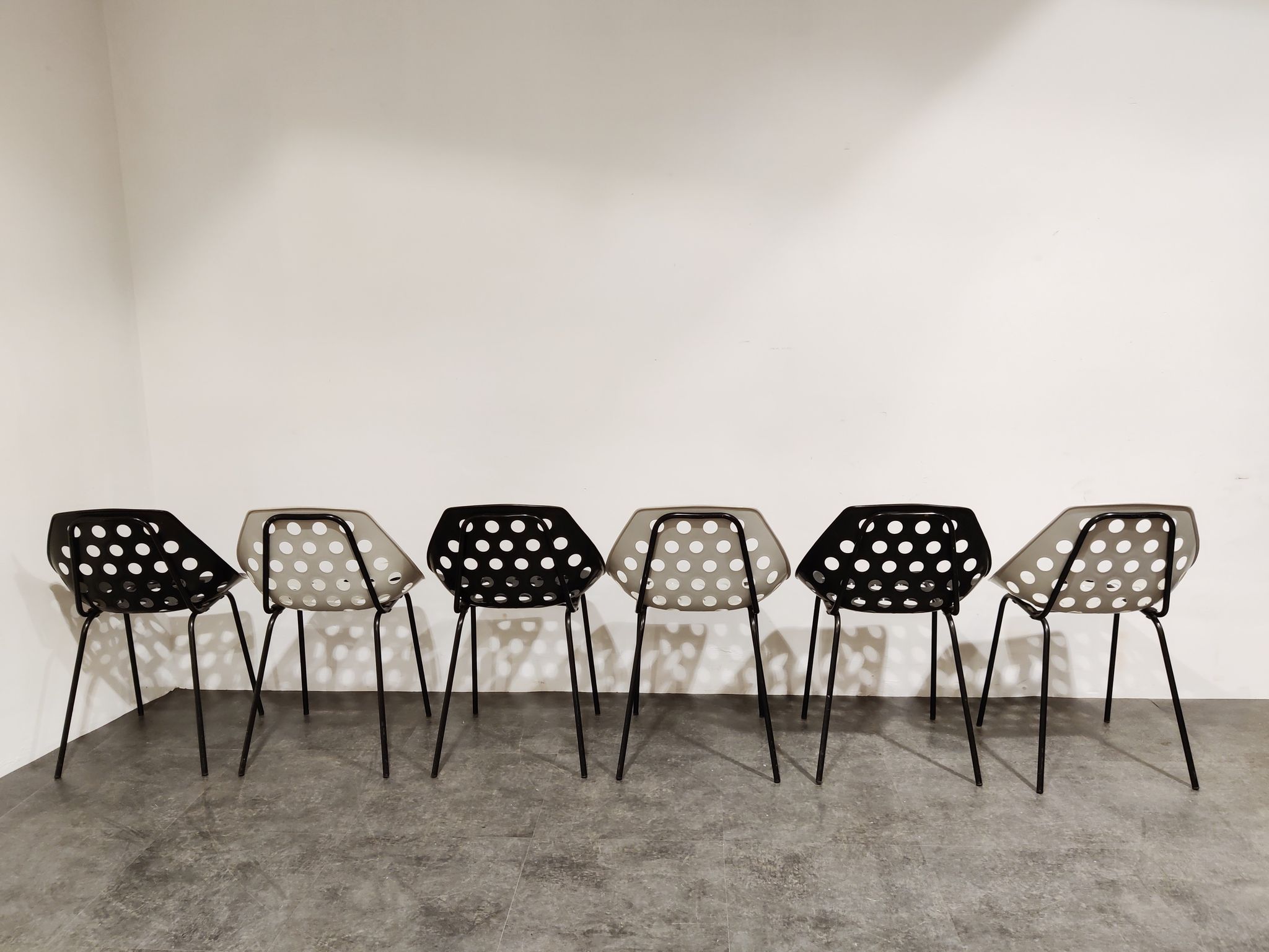 Vintage coquillage chairs by Pierre Guariche for Meurop, 1960