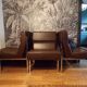 Trio of vinco armchairs in imitation leather