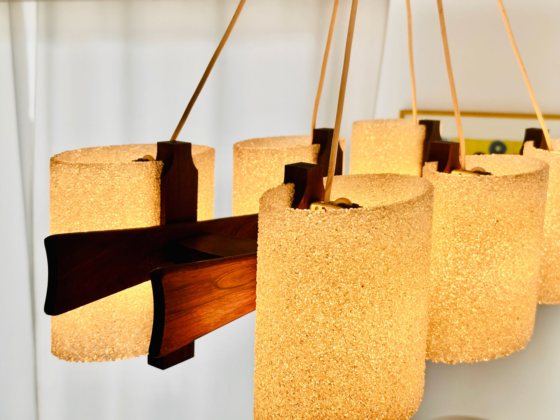 Scandinavian suspension in teak and acrylic Perspex from the 1960s.