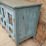 Antique glass-fronted buffet in Burmese teak