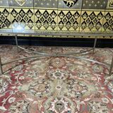 Table basse néoclassique laiton et verre
