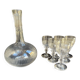 Decanter and 6 cut crystal porto glasses XIXth