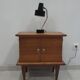 50s 2-door oak bedside