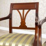 Set of Armchairs in Classicizing Forms in Striped Upholstery, 1990s