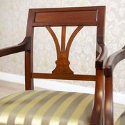Set of Armchairs in Classicizing Forms in Striped Upholstery, 1990s