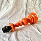Large vintage lamp base in orange lacquered wood