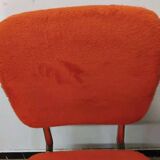 Lot de 4 anciennes chaises en tissus moumoute année 60 vintage