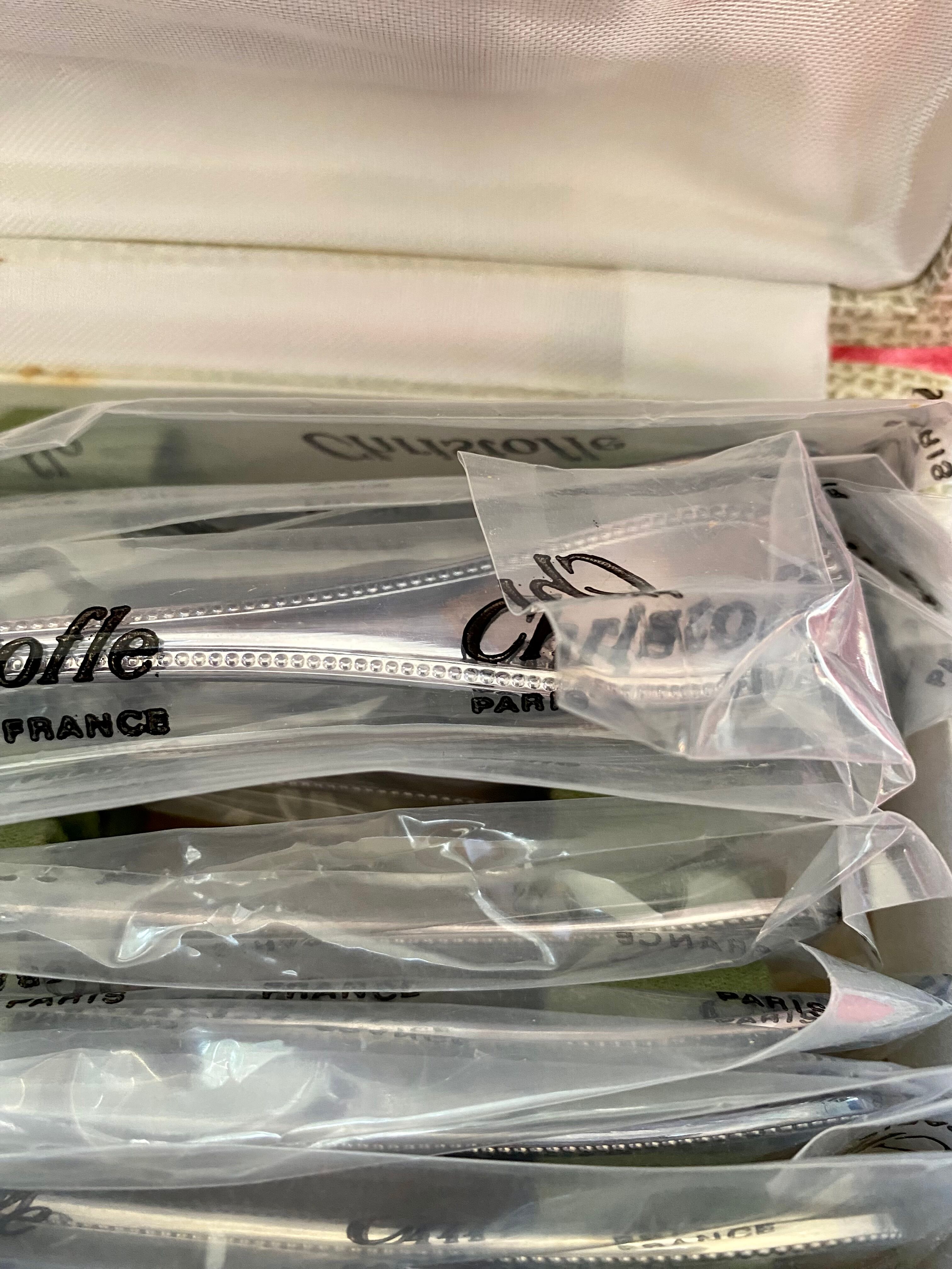 12 Christofle cake forks bead model.