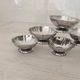 Dessert / ice cream bowls in 18/10 stainless steel, Guy Degrenne style, flower shape.