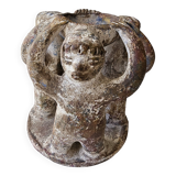 Terracotta Candle Holder Dancing 3 Aztec Characters - Tribal Art