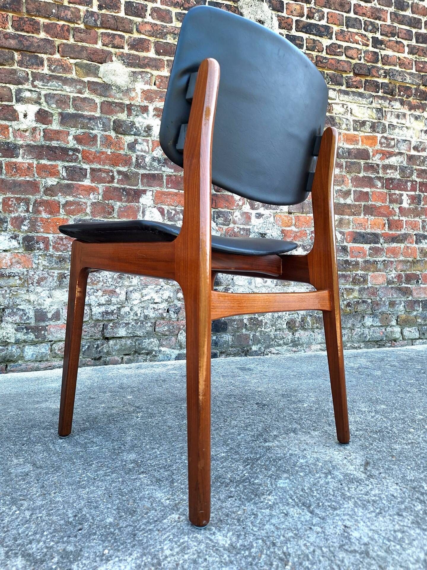 Pair of vintage Scandinavian chairs, antique seating furniture.