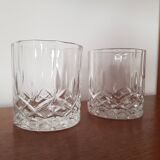 Set of 2 crystal whisky glasses