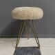 wool top brass small stool 1960s