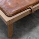 Daybed en cuir vintage et chêne 1950