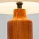 Solid teak table lamp by Kirk Copenhagen (Denmark, 1960s).