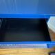 Console / commode David Lange – Laque bleu profond – 6 tiroirs – 156 cm – A