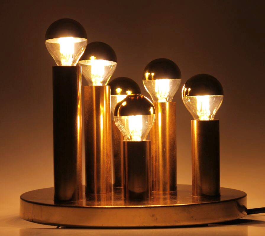 Ceiling light with 6 lights by Gaetano Sciolari for Boulanger, Italy, 70s.