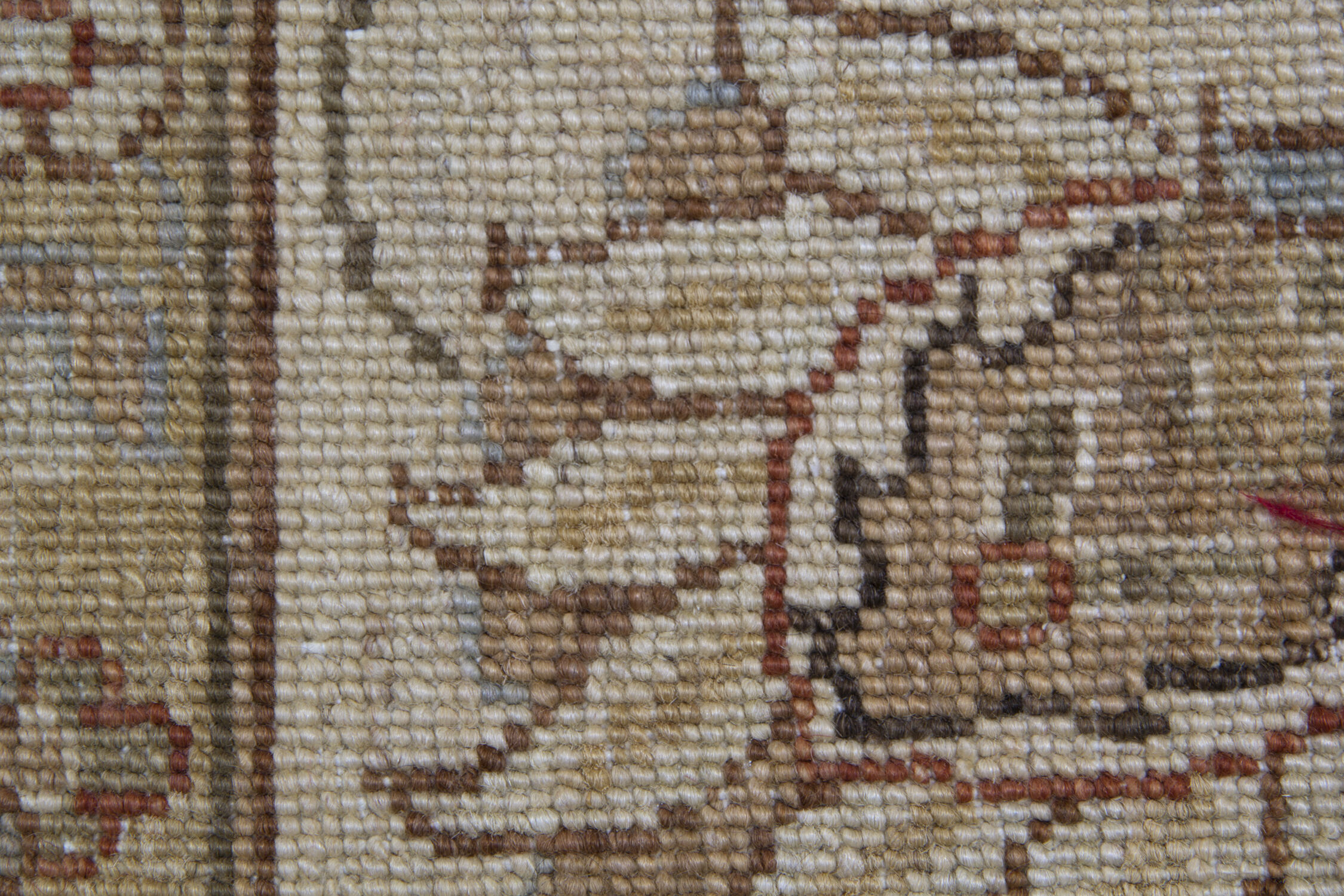 Brown Wool Rug Handmade Ziegler Carpet- 167x251cm