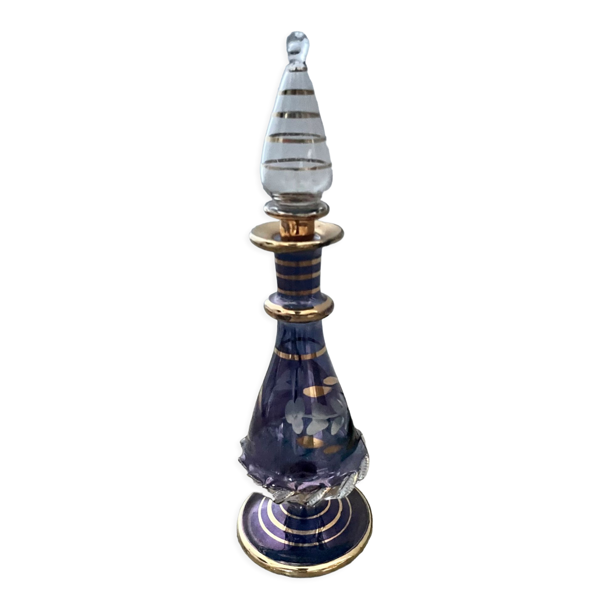 Purple glass perfume bottle