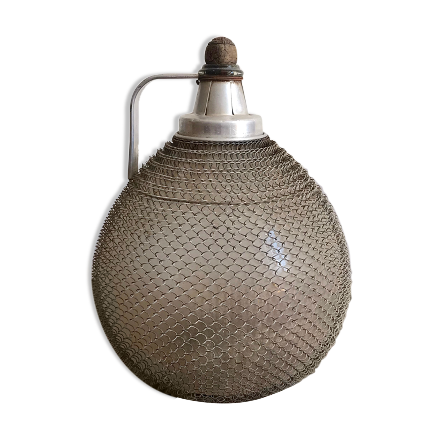 Dame jeanne vintage grillagée