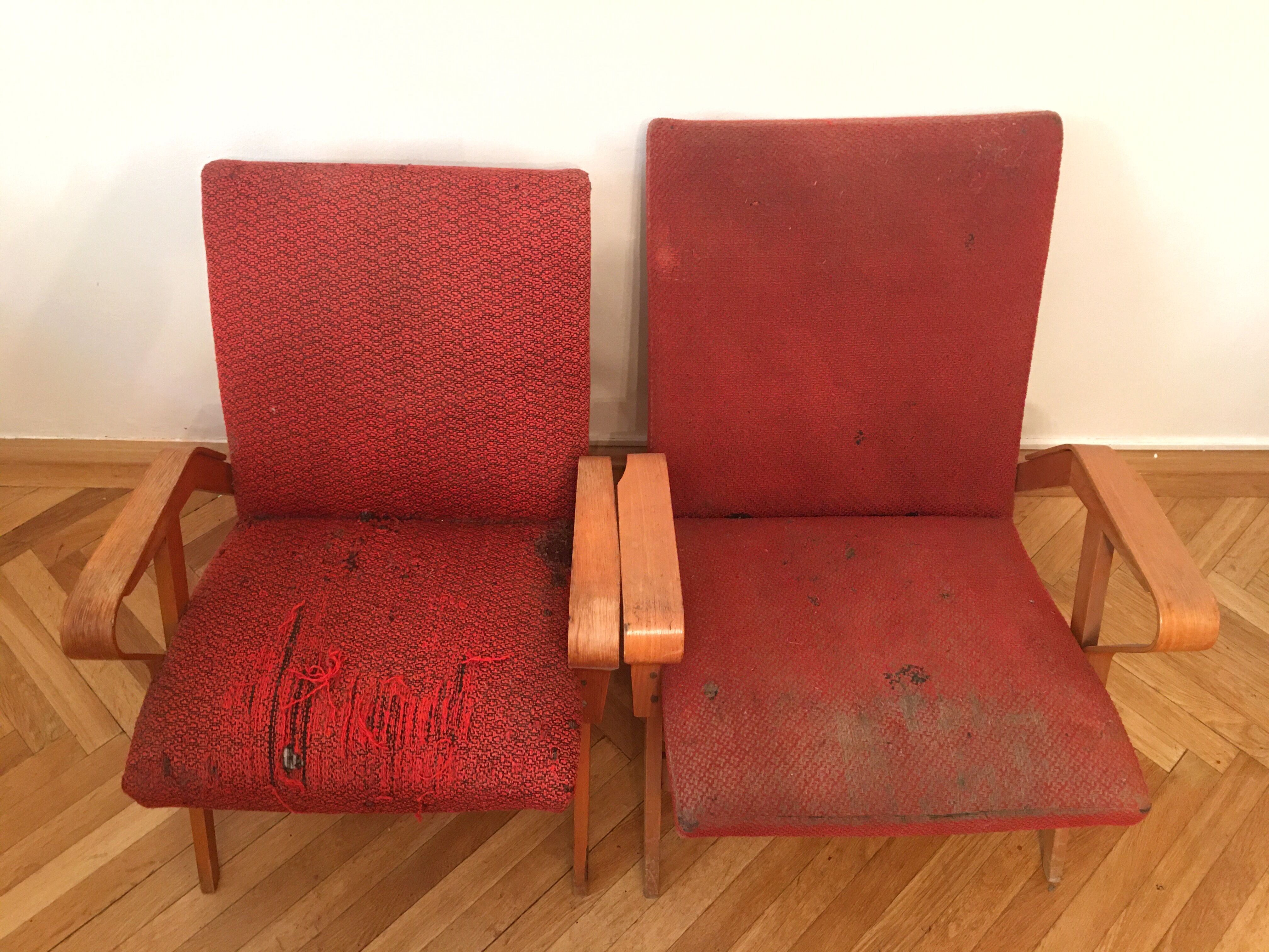 Fauteuils rouges par Frantisek Jirak Tatra Nabytok Pravenec – Design célèbre des années 60 - PAIR