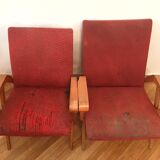 Red Armchairs By Frantisek Jirak Tatra Nabytok Pravenec – Famous Design From 60’s - PAIR