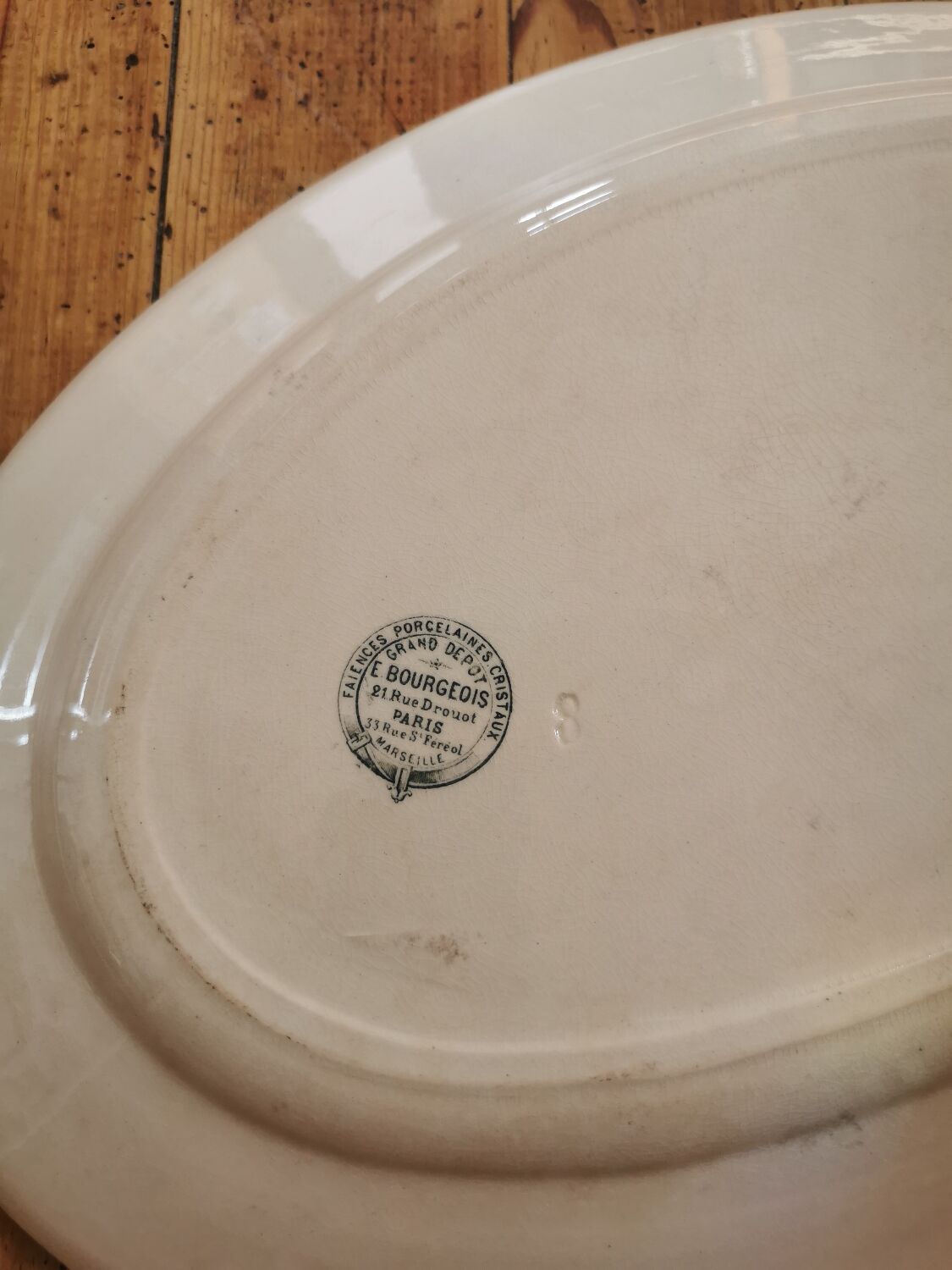 Old oval plate in iron earth