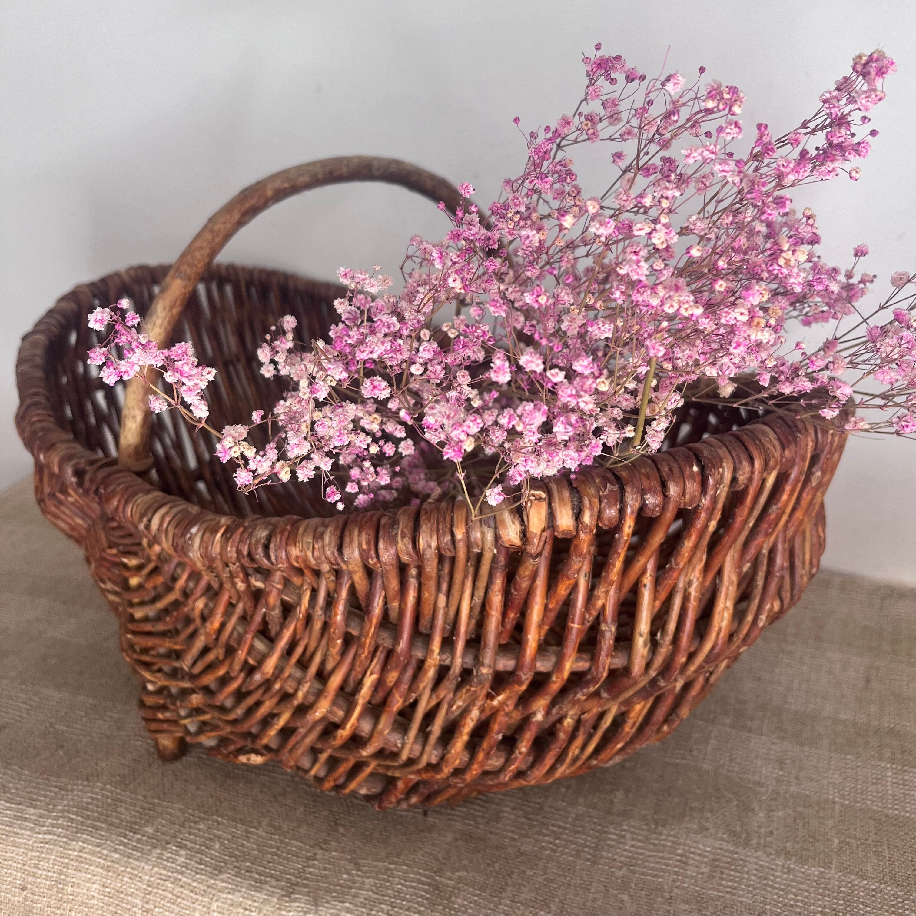 Woven wicker basket, folk art