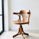 Antique wooden swivel chair