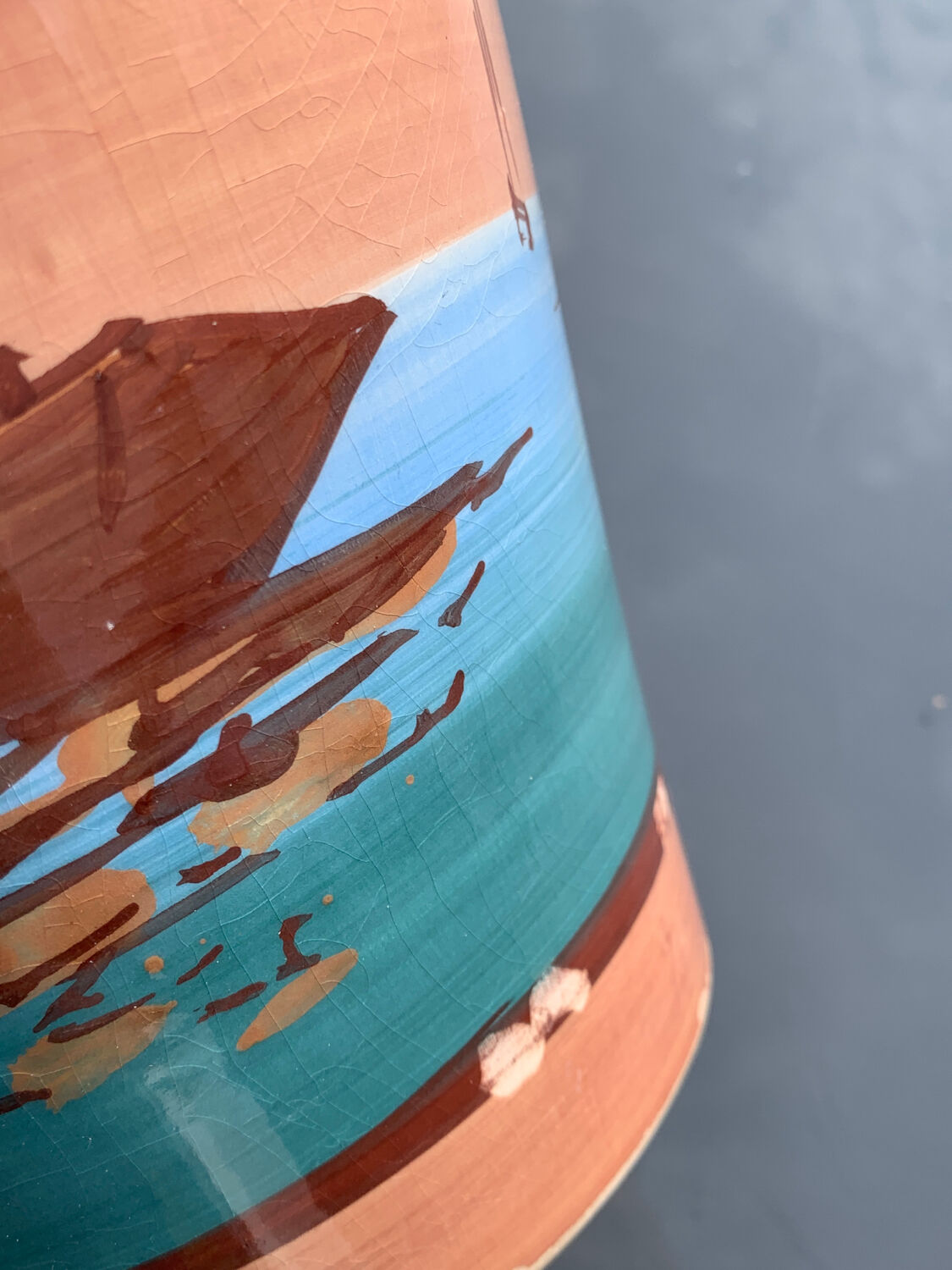 Vase décor bateaux mer