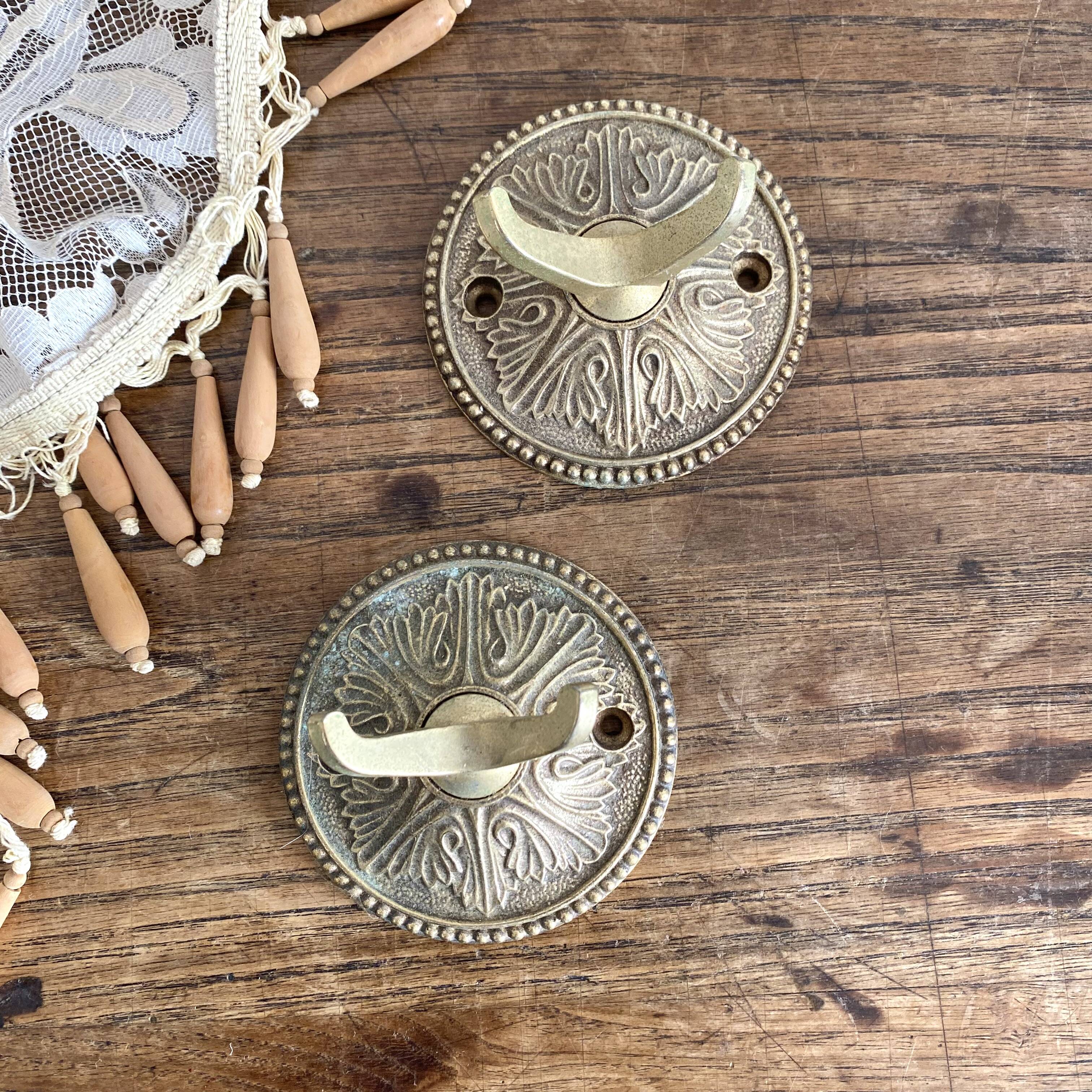 Double brass coat hooks
