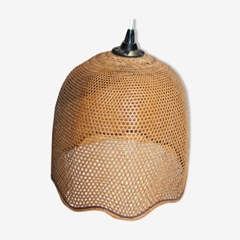 Braided bamboo hanging lamp