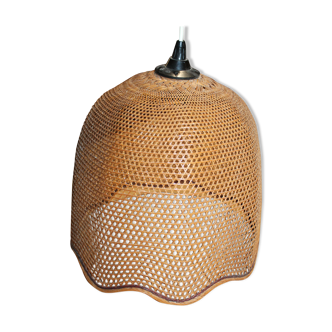 Braided bamboo hanging lamp