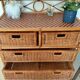 Commode vintage en rotin 4 tiroirs-esprit bohème-bord de mer