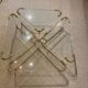 Coffee table and its 4 associated nesting tables in plexiglass and gold metal