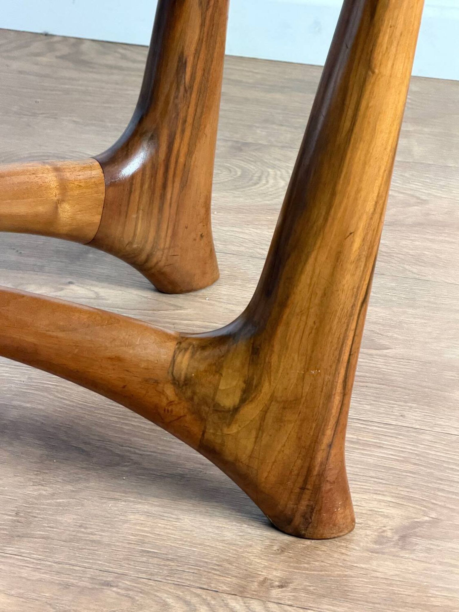 Vintage wooden coffee table – sculptural base