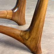 Vintage wooden coffee table – sculptural base