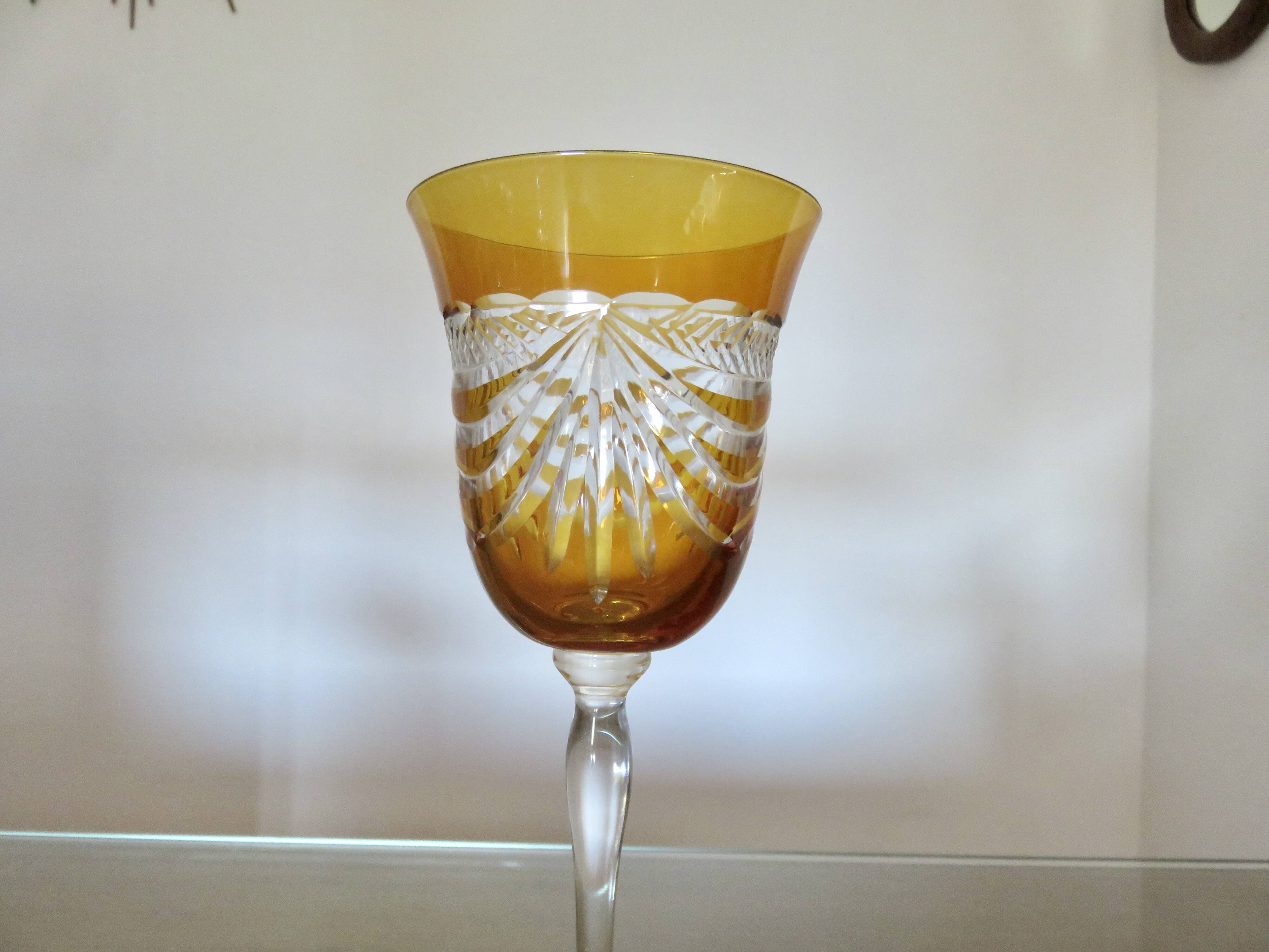 Service cristal couleur "Cristalleries de Lorraine" carafe et 5 verres
