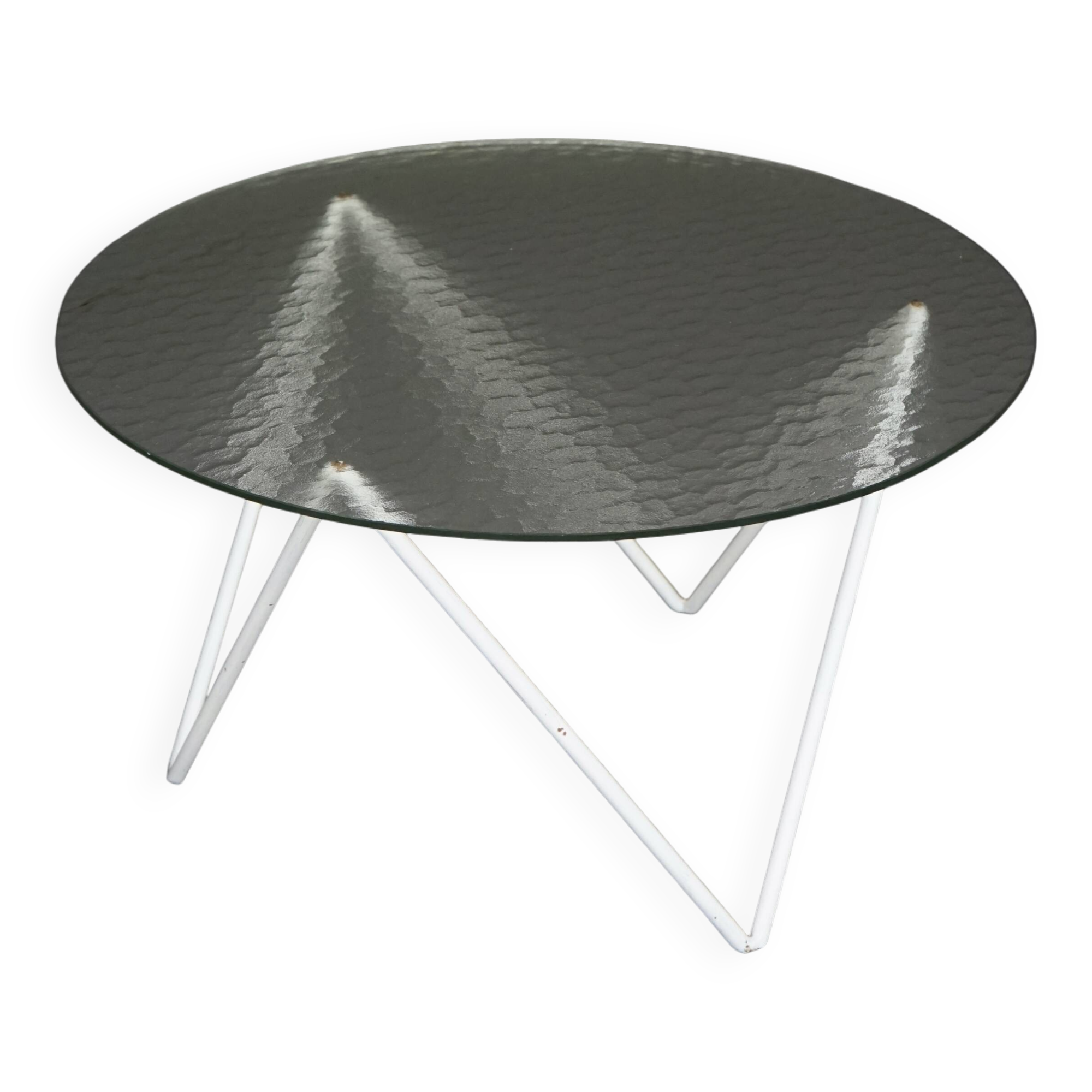 Table basse ronde minimaliste hollandaise. Années 1950