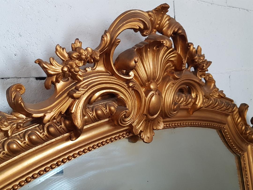 Former mirror gilded with pediment - 153 x 101 - Style Napoleon III