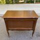 Vintage side table with drop leaf & wheels in Louis XV style