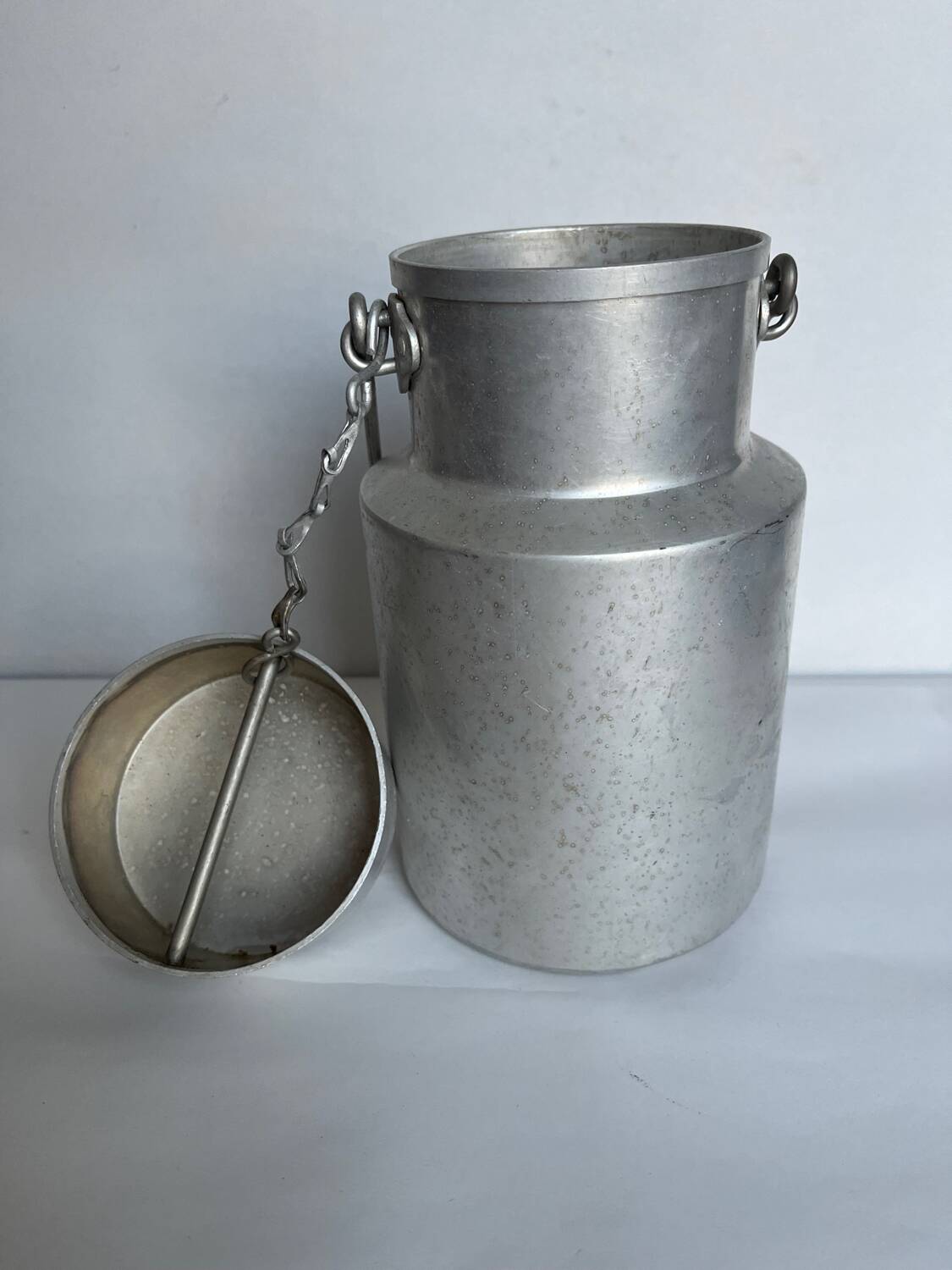 Old aluminum milk jug 1.5 liters