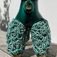 Spaghetti Green Ceramic Poodle Dog