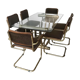 Ensemble de salle à manger chaises et table du 20ème siècle conférence