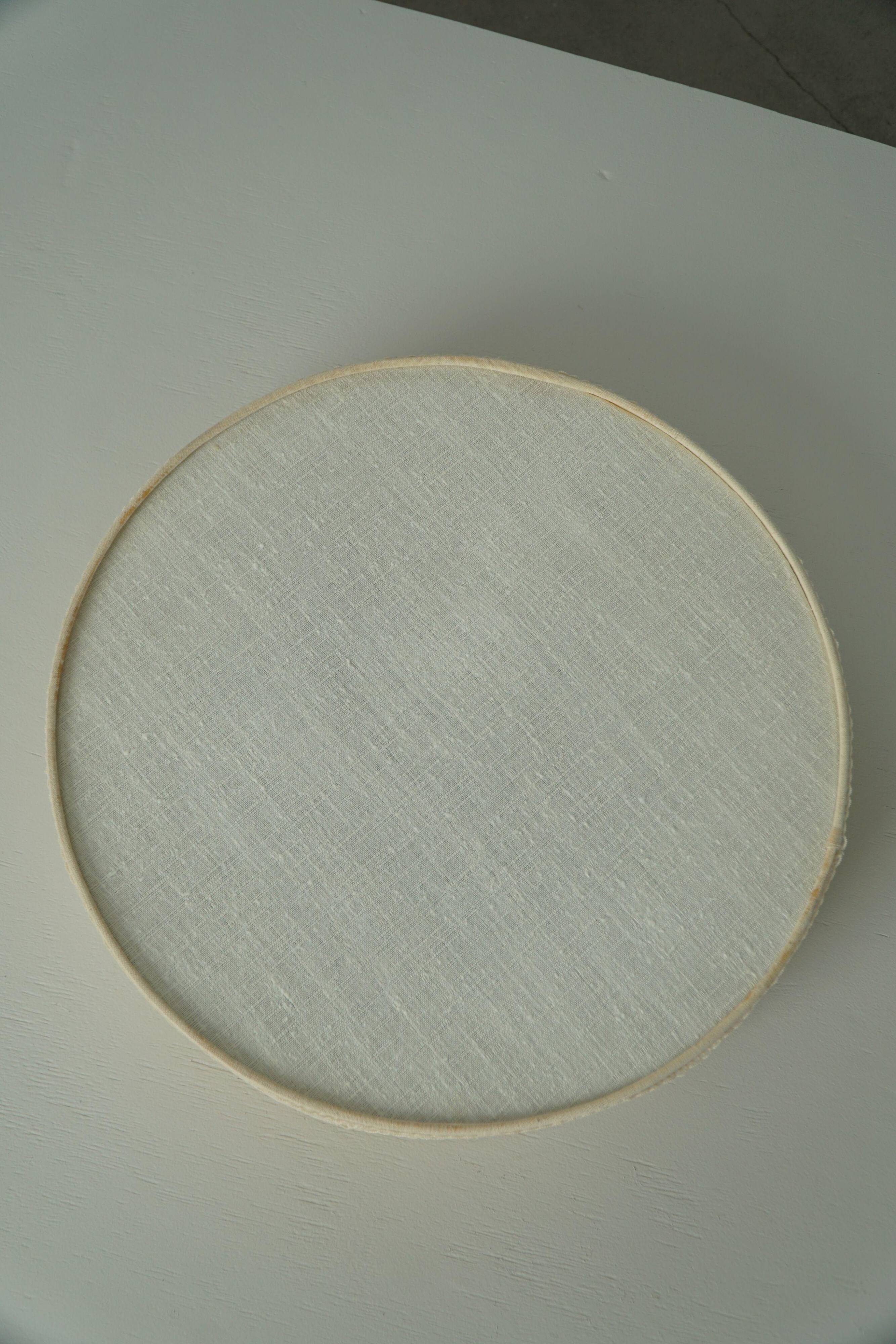 Mid-century modern wall sconce and ceiling light in linen and lace, Sweden, 1950s.