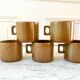 lot de 5 tasses en thé en grès de France anse design années 70