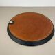 Vintage wall mirror in leather with pattern, 1950s